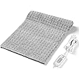 Heating Pad for Back & Cramps Relief,Electric Heat Pad Fast Heat,6 Level Heat Setting,3 Level Timming,Auto Shut Off, Machine Washable,Suitable for Back,Neck,Abdomen Pain Relief (Light Grey, 17''×33'')