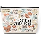 Positive Affirmations Makeup Bag Self Love Gifts Mental Health Inspirational Gifts for Female Sister Girl Friend Colleagues Coworker Birthday Friendship Mothers Day Nurse Day Travel Toiletry Bag