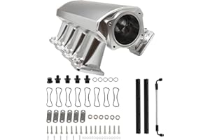 POSENG Intake Manifold for LS Cathedral Port Heads for LS1 LS2 LS6 LS Engines Compatible with Chevy 4.8 5.3 5.7 6.0 HTRACING (Silver 92MM)