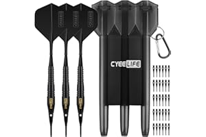 CyeeLife 18g Soft Tip Darts with Carrying case and 30 Extra Points,Professional Plastic Darts Set