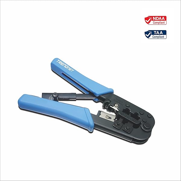 TRENDNET CRIMPING TOOL, CRIMP, CUT, AND STRIP TOOL, FOR ANY ETHERNET OR TELEPHONE CABLE, BUILT-IN CUTTER AND STRIPPER, 8P-RJ-45 AND 6P-RJ-12, RJ-11, ALL STEEL CONSTRUCTION, BLACK, TC-CT68