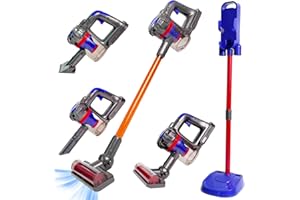 BAYMI 3-in-1 Kids Vacuum Cleaner That Works - Toddler Vacuum Cleaning Toy Set, Kids Working Play Vacuum Cleaner with Real Suc