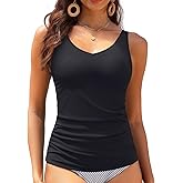 Tankini Swim Top Only - Tummy Control Bathing Suit Top Modest Swimsuit Top No Bottom