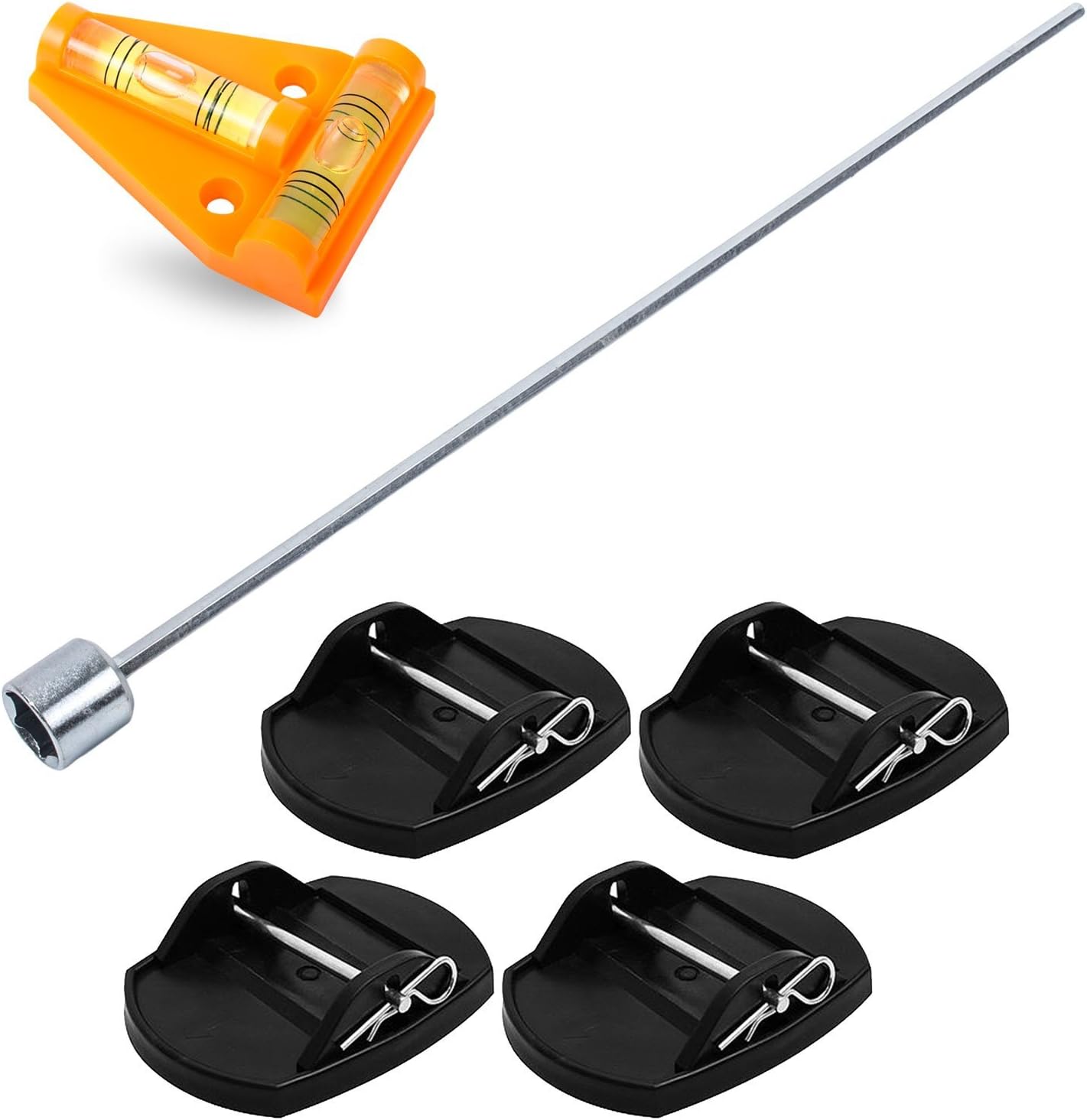 Pro Plus support plates and cordless screwdriver and spirit level for caravan or camper van