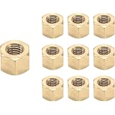 HFS(R) Thread Hex Nuts 3/8"-16, Solid Brass Hex Nut (10PCS/Pack)