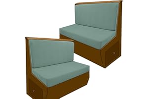 CC LOT RV Dinette Cushions Covers, Stretchable and Washable Fabric Sofa Seat Slipcovers for RV Camper Car Couch Include 2 Backrest Cover & 2 Bench Cover (Green)