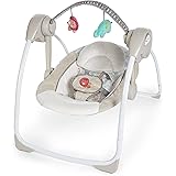 Ingenuity Soothe 'n Delight 6-Speed Compact Portable Baby Swing with Music and Toy Bar - Cozy Kingdom