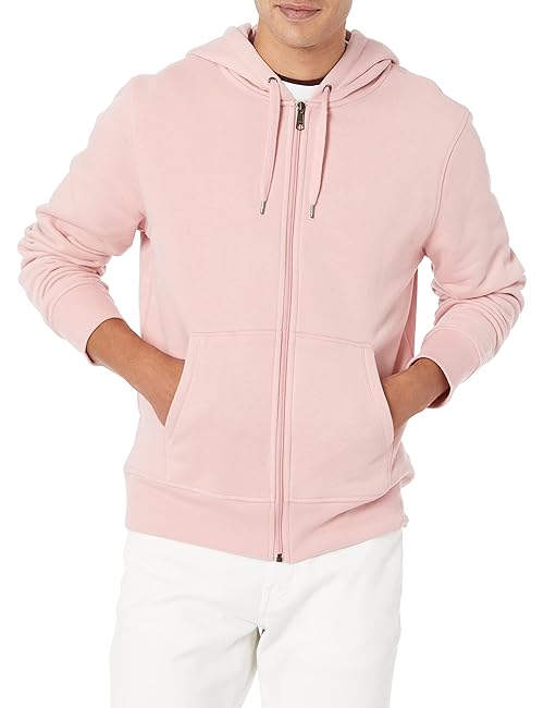 Amazon Essentials Men's Full-Zip Fleece Hoodie (Available in Big & Tall), Pink, X-Small