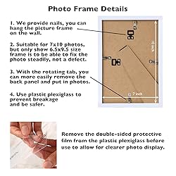 JCJMY 7x10 Picture Frame Set of 6 White for Wall