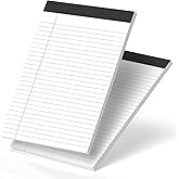 Nichela 2 Pack Legal Pads 8.5 x 11 White Note Pads 8.5 x 11 Notepad Micro Perforated Writing Pads Lined Paper Pads Wide Ruled Pad of Paper 30 Sheets Notebook for To-Do Lists, School & Office Supplies