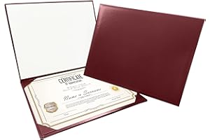 Gradplaza Diploma Cover for Certificate 8.5''x 11'' Padded Graduation Diploma Holder Smooth Certificate Cover Maroon