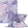 Fintie Rotating Case for iPad Air 13-inch (M2) 2024 with Pencil Holder - 360 Degree Swiveling Protective Stand Cover with Auto Wake/Sleep, Lilac Marble