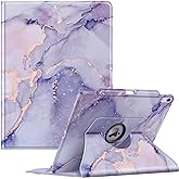 Fintie Rotating Case for iPad Air 13-inch (M3) 2025, (M2) 2024-360 Degree Swiveling Protective Stand Cover with Pencil Holder, Auto Wake/Sleep, Lilac Marble