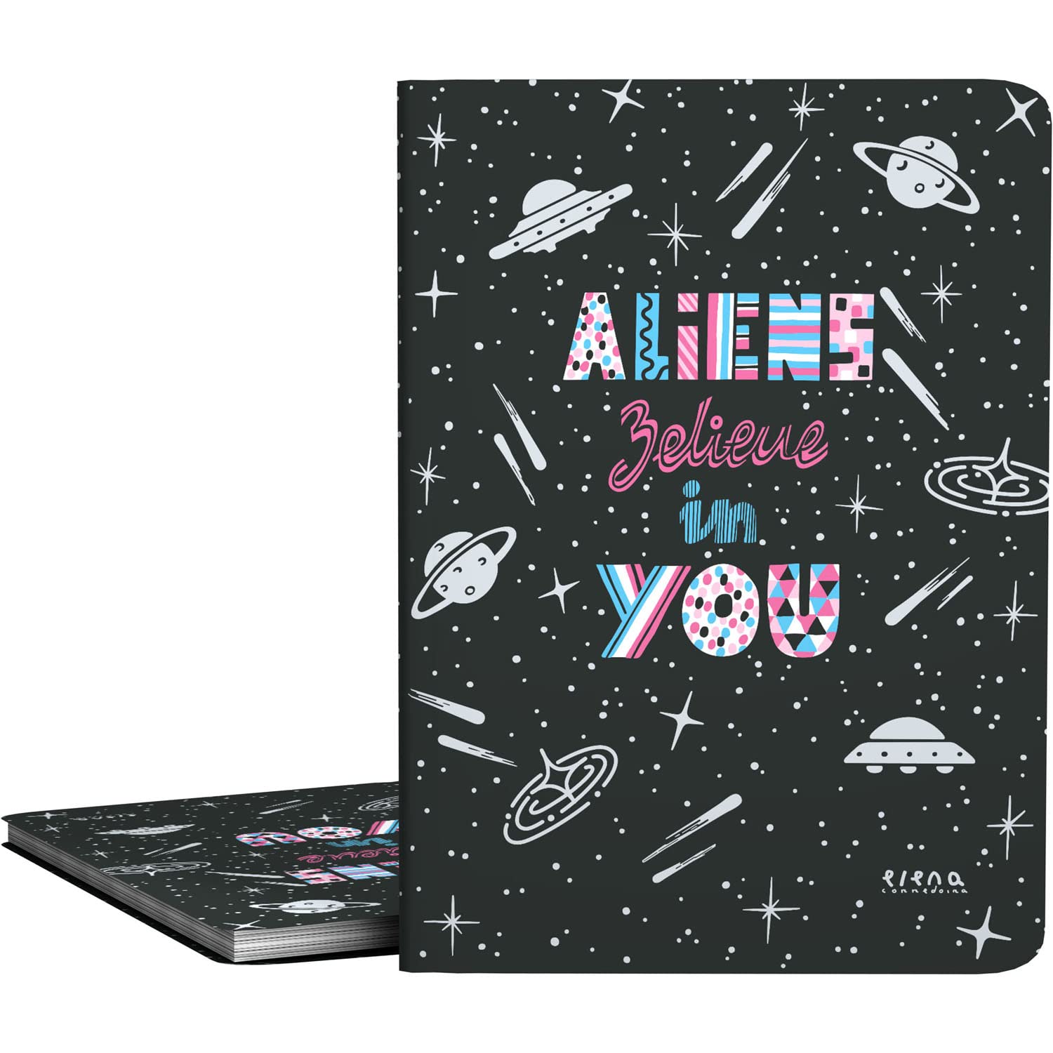 Grafoplás | A4 Clear School Folder | Flexible Covers | 30 Polypropylene Liners | Elena Corredoira Design | Aliens Collection