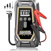 Jump Starter with Air Compressor - 3X Faster Inflation, 150PSI Portable Tire Pump for Car Tires with Digital Pressure Gauge, LED Light Cordless Pump for Car Starting, Motorcycle, Bicycle, Balls