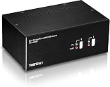 TRENDnet TK-240DP 2-Port Dual Monitor DisplayPort KVM Switch USB 2.0 Hub 4K UHD view 9