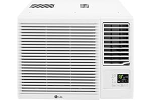 LG 7,500 BTU Window Air Conditioner with Supplemental Heat, Cools 320 Sq.Ft. (16' x 20' Room Size), Electronic Controls with Remote, 2 Cooling, Heating & Fan Speeds, Slide In-Out Chassis, 115V