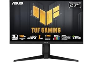 ASUS TUF Gaming 27” 1080P Monitor (VG279QL3A) - Full HD, 180Hz, 1ms, Fast IPS, Extreme Low Motion Blur, FreeSync Premium, G-SYNC Compatible, Speakers, DisplayPort, Height Adjustable, 3 Year Warranty