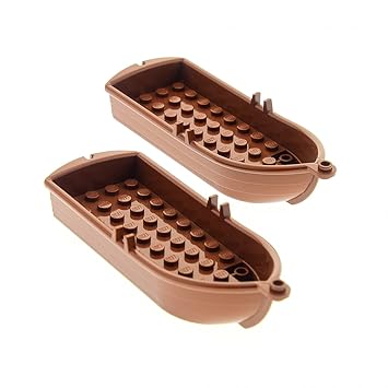 Bausteine Gebraucht 2 X Lego System Boot Reddish Rot Braun