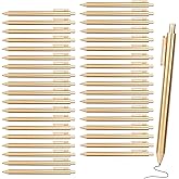 50 Pack Gold Metallic Slim Click Ballpoint Pens,Wedding Gold Pens Bulk Slim Retractable Plastic Ballpoint Black Ink Medium Point Pen,Gifts for Wedding Favors Business Office Students and Teachers(1mm)