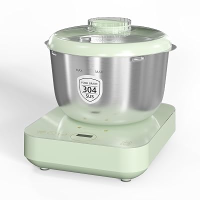 Electric Dough Maker with Ferment & Weighing Function, 5.2QT Dough Mixer with 304 Stainless Steel Bowl, Flour Kneading Machine for Pizza Bread Maker, Microcomputer Timing, Face-up Touch Panel