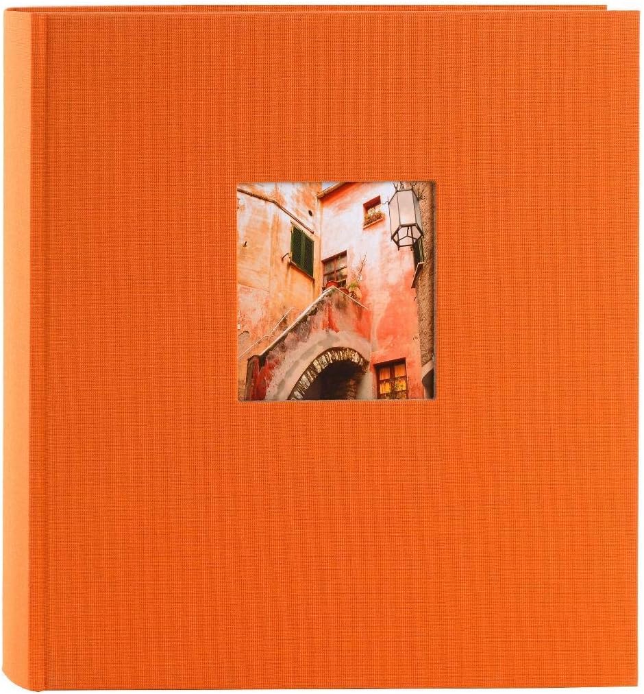 Goldbuch Photo Album with Window Cut-Out, Cardboard, Orange, 30 x 31 cm