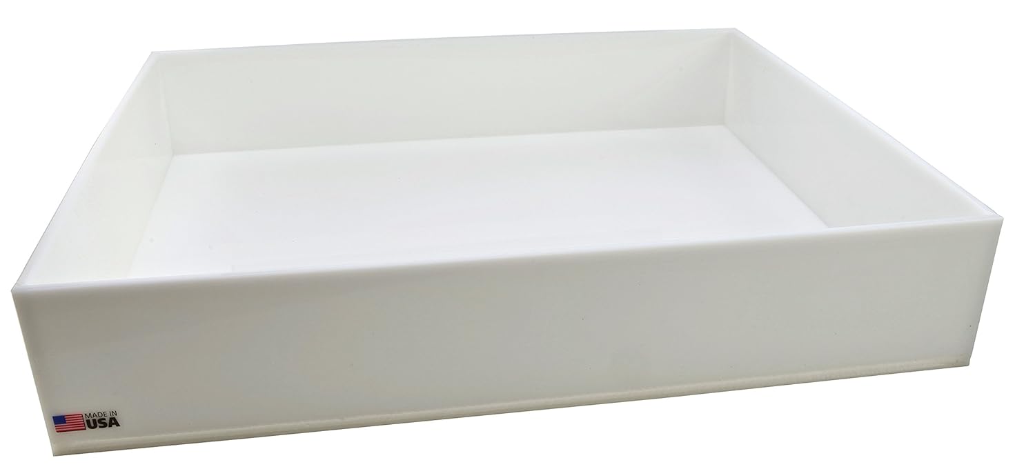 Dynalon 109924 Polyethylene (HDPE) Heavy Duty Rectangular Lab Tray, 18