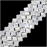 Mother of Pearl MOP Shell 8mm Four Leaf Clover Shape Loose Gemstone DIY Jewelry Making Beads Strand 15.5''