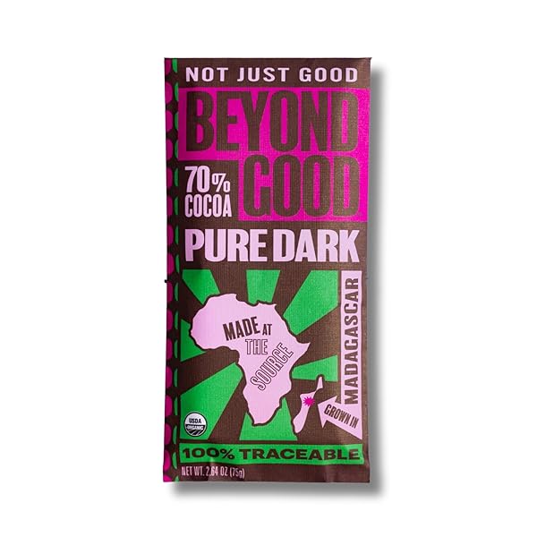BEYOND GOOD, ORGANIC 70% MADAGASCAR DARK CHOCOLATE BAR,...