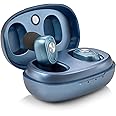 Rechargeable Hearing Amplifier Pair w/Noise Cancelling, Digital Sound Device for Seniors & Adults - ITC Nano Personal Amplifier - One Touch Control & Low Sound Distortion Hearing Assist Device, Blue