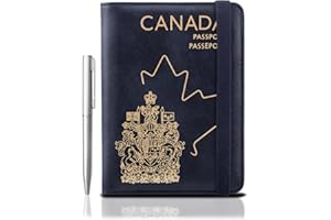 WALNEW Passport Holder with RFID Blocking, Premium PU Leather Travel Passport Wallet Organizer and Cover, Travel Essentials f