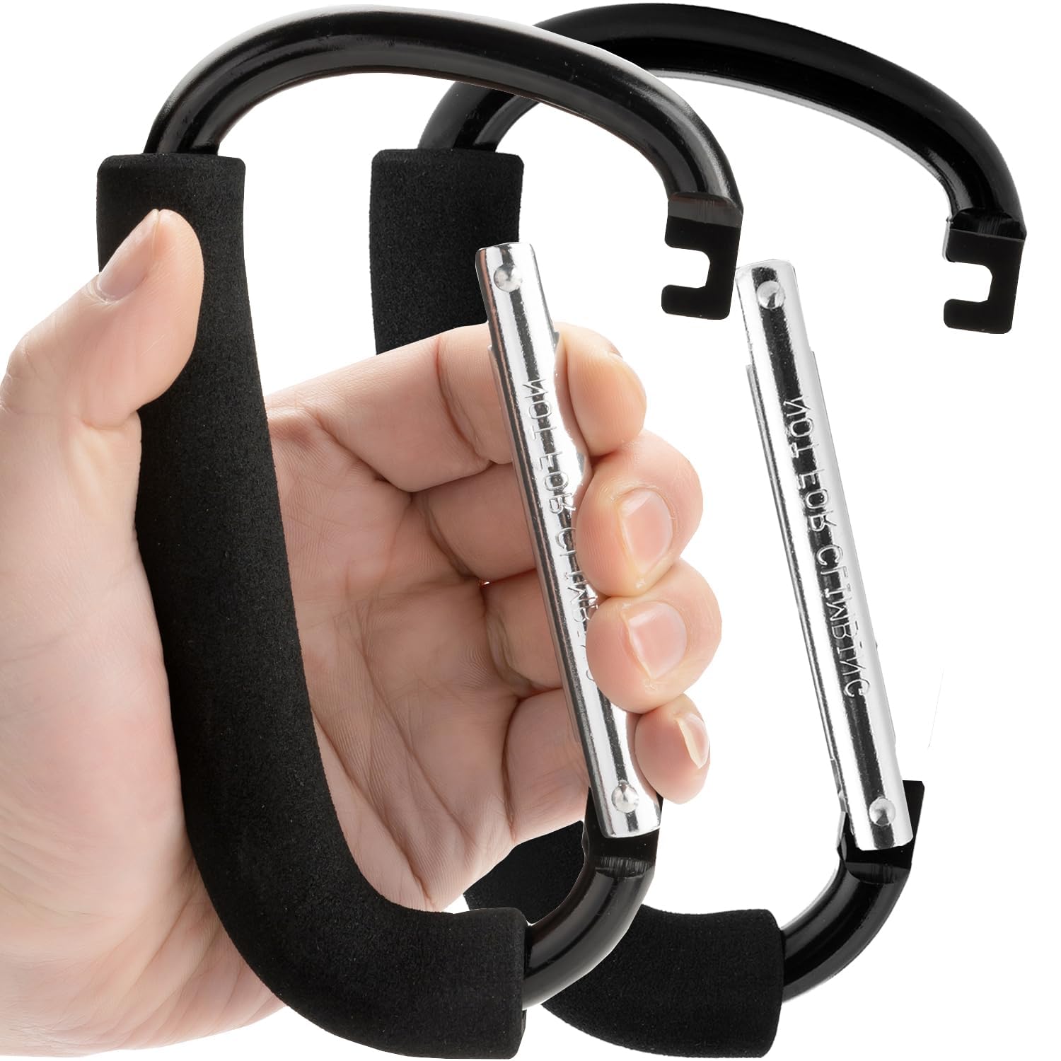Large Buggy Clip 2 Pack 6.6”,Pram Pushchair Stroller Clip,Shopping Accessories Bag Holder Hook Black