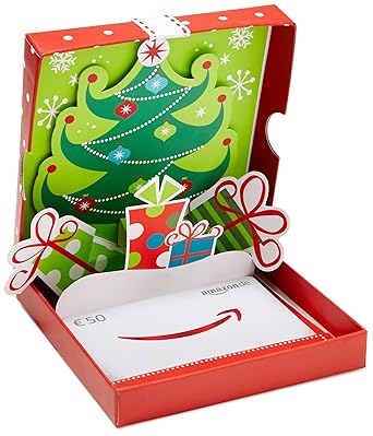 Amazon.de Geschenkkarte in Geschenkbox (Geschenke mit Weihnachtsbaum) - mit kostenloser Lieferung per Post