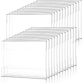 IANFAN 24 Pack Wall Mount Acrylic Sign Holder 3 x 5 Inch Plastic Clear Acrylic Frame No Drilling Small Wall Sign Holder with Adhesive Tape for Display Document Flyer Menus Poster