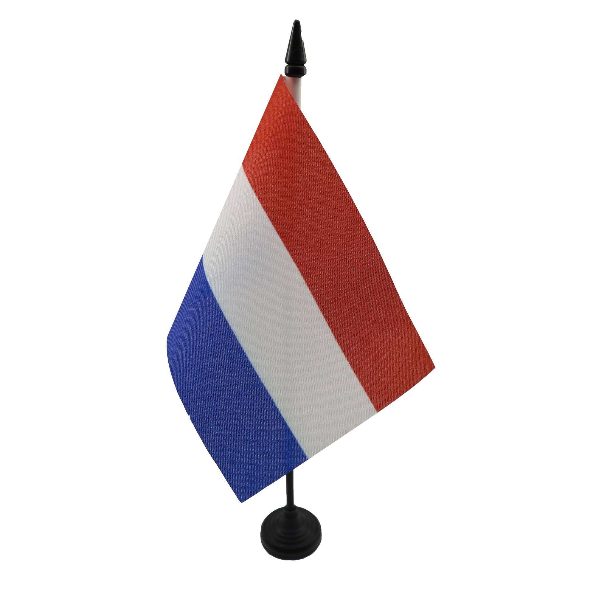 AZ FLAG - Netherlands Table Flag 4'' x 6'' - Dutch Office Mini Banner 100% Polyester 15 x 10 cm - Mini Desk Flag with 10'' Pole and Black Plastic Base — image 1