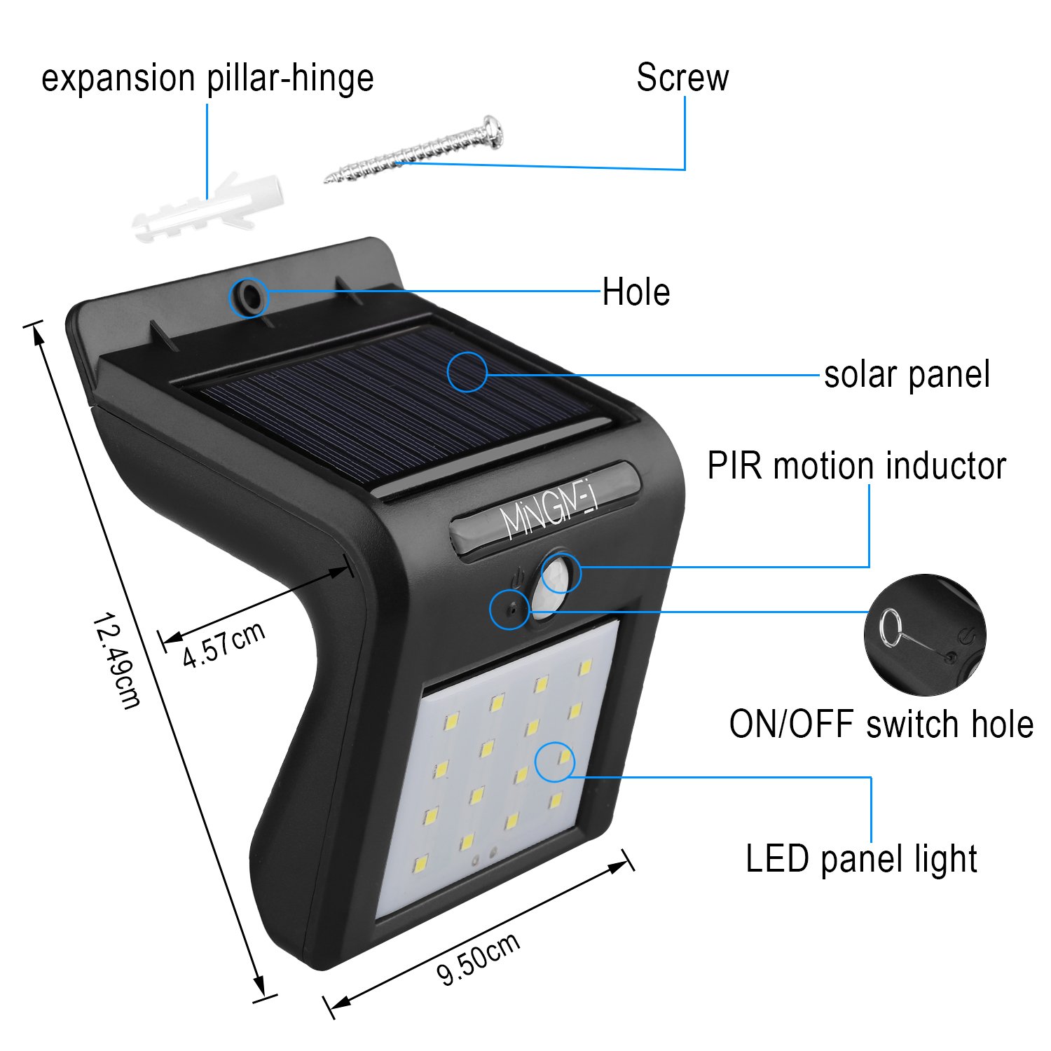 Solarleuchte mit Bewegungsmelder, Tegrace Solarleuchten Garten LED Lampe, 16 Helle LED Solarlampe Außenleuchten Sicherheit für Garten, Einfahrt (2 Stück)