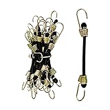 AUXBC 20PCS 4Inch Mini Black Bungee Cords with