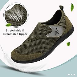 LeIsfIt Mens Wide Diabetic Shoes Adjustable