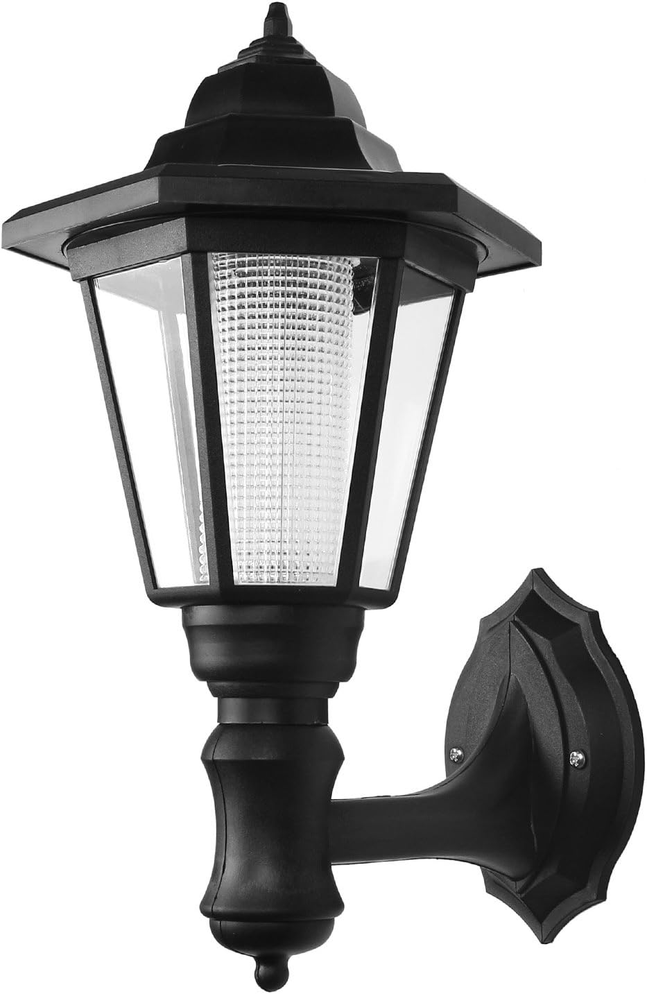 solar lights outdoor on Onerbuy Solar Powered Outdoor Led Wall Sconce Lantern Wall Mounted Security Lights Garden Fence Yard Hexagonal Lamp Cool White Amazon Com