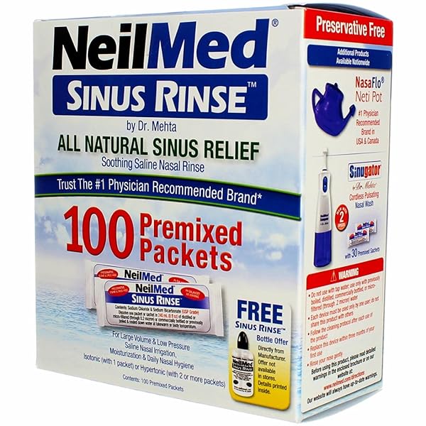 NEILMED SINUS RINSE ALL NATURAL RELIEF PREMIXED REFILL PACKETS 100 COUNT (PACK OF 1)