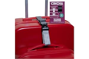 Cincha Add A Bag Luggage Strap Connectors - Connect Multiple Suitcases and Bags - Airport Travel Accessories - As Seen on Shark Tank - 2pcs (Houndstooth)