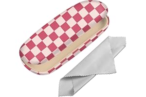 BHAHB Eyeglasses Case Hard Shell Protective Case for Glasses Eyeglass Box with Cleaning Cloth for Girls Women Cute Aesthetic