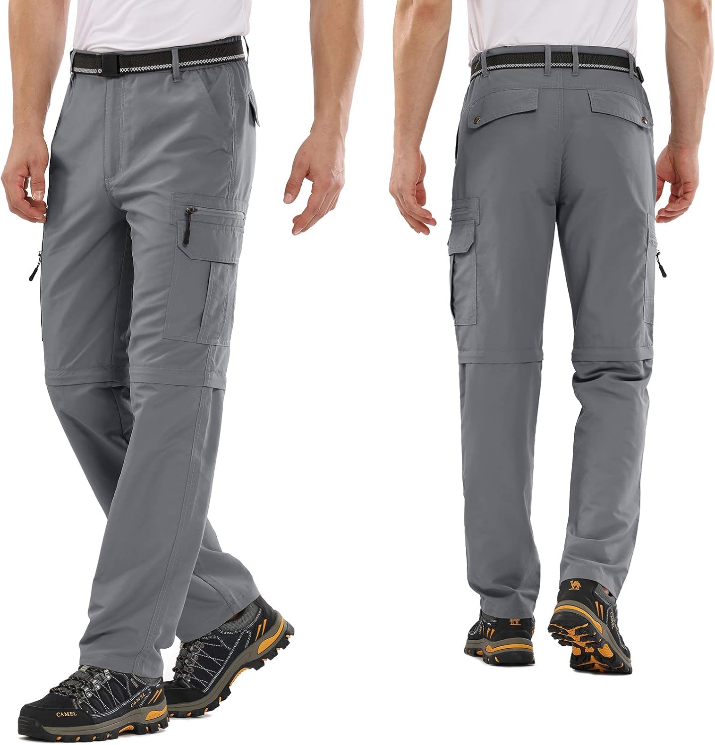 Mens Hiking Fishing Pants, Lightweight Quick Dry Zip Off UPF 50+ Outdoor Travel Safari Pants: Clothing
