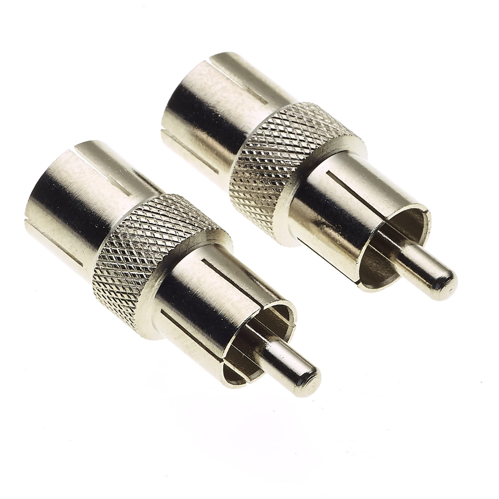 Keple Coax To RCA, Pack Of 2 - TV Coax Socket To Phono Plug Adaptor, Female Coaxial To RCA/Phono Male Coupler For Audio, Video And Communication Systems