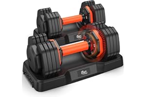 LIFEOG 2025 Updated Adjustable Dumbbell Set of 2, 110lbs/50lbs Weights Dumbbell Set with Storage Box, 25lbs/55lbs Adjustable Weights with Anti-slip Silicone Grip, Weight Set For Home Gym Suit both Men and Women