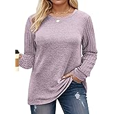 Womens-Plus-Size-Tops Trendy Long Sleeve T Shirts Dressy Lightweight Knit Sweaters Casual Loose Pullover Sweatshirts