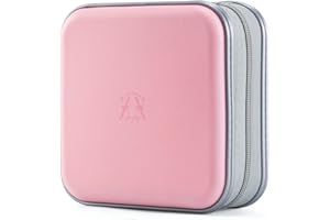 alavisxf xx CD Case, 48 Capacity Hard Plastic DVD Case Holder Organizer Storage Bag Portable Game Music Movie CD Disc Wallet 