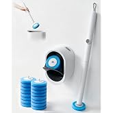 SOPAMI Disposable Toilet Brush and Holder Set with 16 Refills for Bathroom | Disposable Toilet Cleaning System,Toilet Wand Kit,Wall-Mounted or Floor-Standing Holder Toilet Cleaning Stick Touch Free