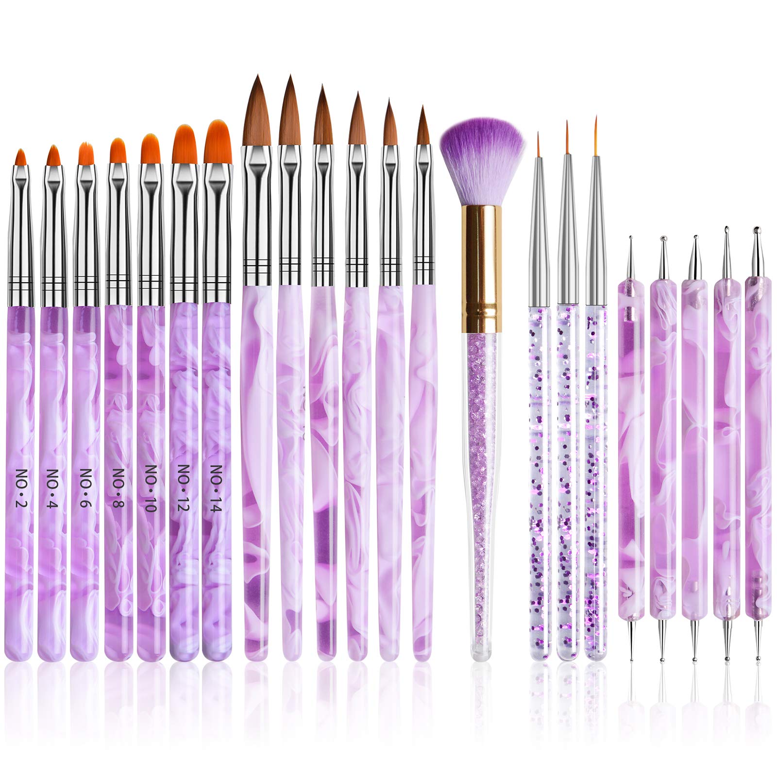 Kalolary 22pcs Gel Nail Art Set - UV Gel Nail Painting Tools