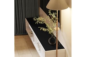 Zinkooat Leather Desk Mat,1.8mm Thick,16x60 Inch Desk Cover,Desk Protector Mat,Dresser Cover Top,Leather Table Cover,Side Table Cover,Office Desk Cover,Office Table Cover(Black+Black,16x60)